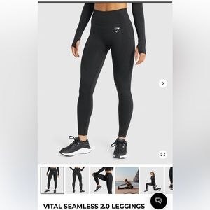 Gym Shark Black Vital Seamless 2.0 Leggings